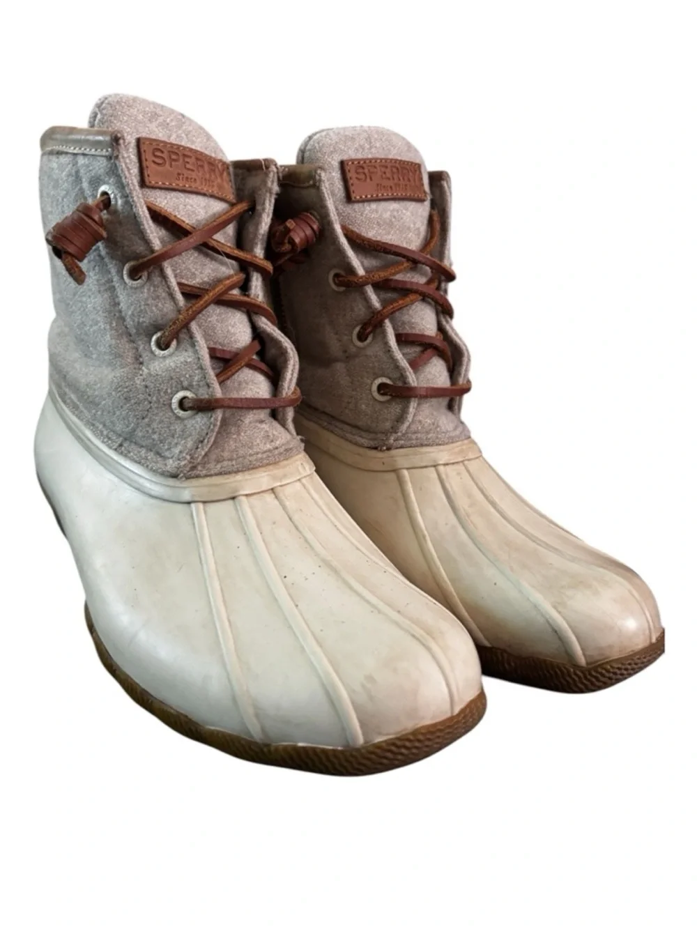 Trendy Sperry Two-Tone Duck Boots with Wool Blend Upper “Thinsulate” | Size 6.5